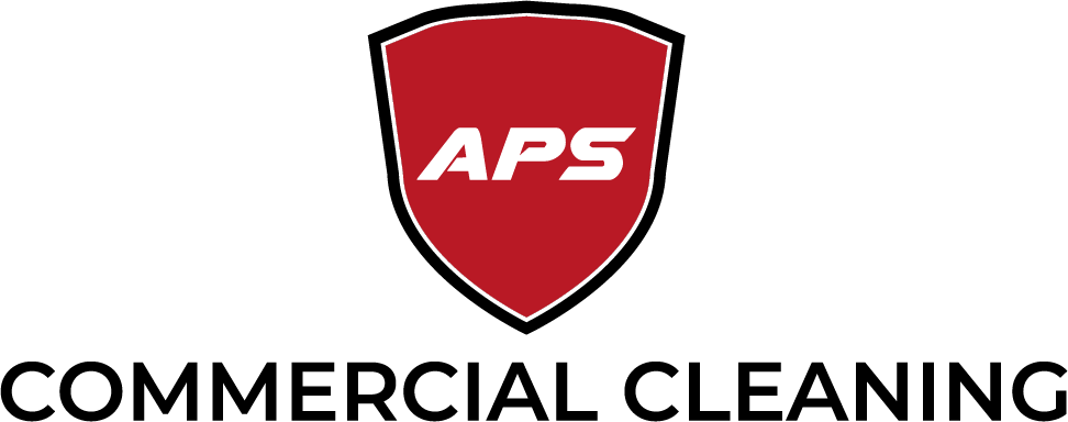 APS Commercial Cleaning logo: red APS shield